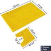 WohnDirect Badematten Set 2 teilig Gelb • WC Vorleger (45x45 cm), Badematte (70x120 cm) • rutschfest waschbar Badezimmerteppich MIT WC-Ausschnitt Bild 2