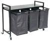 DanDiBo Wäschekorb 3 Fächer mit Ablage Schwarz Metall 96500 Wäschesammler Wäschewagen mit Rollen Wäschebox Wäschekorb Wäschesack Modern Bild 3