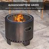 Outsunny Tischfeuer Feuerschale, rauchfrei, mit Griff (Feuerkorb, 1-St, Feuerstelle), für Garten, Camping, Terrasse, Metall, Schwarz Bild 5