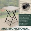 BRUBAKER Gartentisch Lugano - 58 x 58 cm Balkontisch wetterfest aus Polyrattan & Metall (1-St, Beistelltisch klappbar - Campingtisch eckig), Klapptisch für Balkon, Terrasse - Bistrotisch - Grau/Beige Bild 5