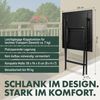 BRUBAKER Gartentisch Lugano - 58 x 58 cm Balkontisch wetterfest aus Polyrattan & Metall (1-St, Beistelltisch klappbar - Campingtisch eckig), Klapptisch für Balkon, Terrasse - Bistrotisch - Grau/Beige Bild 3