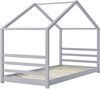 en.casa Hausbett 90x200 cm Grau, inkl. Lattenrost und Matratze Bild 3