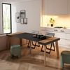 Skraut Home | Ausziehbarertisch | Multifunktionaler ausziehbarer | 220 | Für 10 Gäste | Hölzerne Beine | Moderner Stil | Eiche Schwarz Bild 2