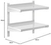 Royal Catering Hängeregal 60 x 40 cm Wandbord Doppel Wandregal Edelstahl Regal 2 Ablagen, verschiedene Größen Bild 2