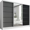 Schwebetürenschrank ARIVA 2 3-türig Schrank 200 cm (mit Spiegel) Farbe: Weiß , Schwarz , Graphit Bild 2
