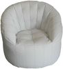 Dmora Runder gepolsterter Sessel, weiße Farbe, Maße 80 x 80 x 80 cm Bild 3