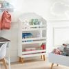 Avilia Bücherregal Wolke für Kinder, 3 Ablagen aus Holz, Grau, platzsparend, 58 x 100 x 18 cm Bild 5