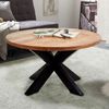 Couchtisch ACE, Mangoholz/ Metall schwarz, rund, Ø 80cm Bild 2