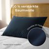 Kissenbezug 30x50 Renforcé Baumwolle (2er-Set) - Dunkelblau - Dicht gewebt mit 57 Fäden/cm² - Kissenbezug 50x30 - Oeko Tex Zertifiziert - Dreamzie Bild 3