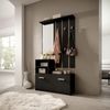 Selsey YESFIR – Garderobenset mit Schuhschrank und Spiegel 85 cm, Schwarz Matt, 85 cm Bild 3