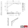 SO-TECH® Wandregalhalter 1 Paar Schwerlast Klappkonsolen Tragkraft bis 150 kg, Set, echt Edelstahl, Breite 25 mm, Höhe 175 mm, Tiefe 300 mm Bild 5