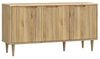 Forte Sherbrooke, einfache Montage Dank EasyKlix Kommode, Holzdekor: Mauvella Eiche, hohe Holzfüße, Sideboard mit 3 Türen, Mid Century Stil, 140 cm breit x 74 cm hoch x 43 cm tief Bild 4