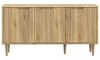 Forte Sherbrooke, einfache Montage Dank EasyKlix Kommode, Holzdekor: Mauvella Eiche, hohe Holzfüße, Sideboard mit 3 Türen, Mid Century Stil, 140 cm breit x 74 cm hoch x 43 cm tief Bild 3