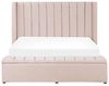 Bett mit Stauraumbank NOYERS 160 x 200 cm Samtstoff Pastellrosa Bild 5