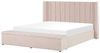 Bett mit Stauraumbank NOYERS 160 x 200 cm Samtstoff Pastellrosa Bild 4