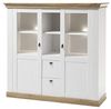 Landhaus Vitrinen-Highboard LINARES-61 Pinie weiß / Wotan Eiche Nb. inkl. LED, B/H/T ca. : 148/139/44 cm Bild 4