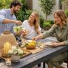 Gartentisch Outdoortisch Campingtisch Anthrazit 138x80x72cm Holz-Optik Bild 4