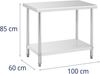 Royal Catering RCAT-100/60 Arbeitstisch Edelstahltisch (100 x 60 x 85 cm, 1 Arbeits- und 1 Ablagefläche, bis 90kg, höhenverstellbare Füße, Edelstahl) Grilltisch Outdoor Küchenmöbel Bild 2