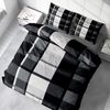 One Home Bettwäsche Modern, Fleece, 3 teilig, Kariert, kuschelig flauschig warm weich Winter Doppelbett Bild 4