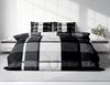One Home Bettwäsche Modern, Fleece, 3 teilig, Kariert, kuschelig flauschig warm weich Winter Doppelbett Bild 2