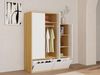 Vente-unique - NYVELA Cloakroom and coat rack Holz, Platte BeigeWeiß - B 50 cm x H 130 cm160 cm x L 120 cm Bild 5