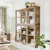 Mirabeau Vitrine charismatischer Schrank Blaise aus Tannenholz mit Glastüren antikbraun (rustikal, funktional, 6 Türen & 4 Einlegeböden) Vitrinenschrank, Wohnzimmerschrank, B 170cm, H 220cm, T 40cm Bild 5
