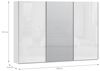 Forte SOPHISTISPACE Kleiderschrank 300, moderner Schwebetürenschrank, 3-türig, Einlegeböden, Kleiderstangen, Spiegel, Holzwerkstoff, Weiß/Weiß Glanz, 299,8 cm breit x 210,5 cm hoch x 62,9 cm tief Bild 3