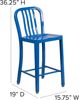 Flash Furniture Kommerzieller Hocker mit vertikaler Schiefer-Rückseite, für Innen und Außenbereich, aus Metall, 61 cm hoch, 2 Stück, Blau Bild 3