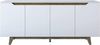 Dmora Sideboard Nusakan 180 x 45 x 78,6 cm Weiß 2 Böden 4 Türen Bild 2