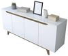 Dmora Sideboard Nusakan 180 x 45 x 78,6 cm Weiß 2 Böden 4 Türen Bild 3