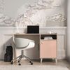 Lomadox Schreibtisch MODICA-131, beige mit rosa, Softclose-Schublade, fühlbare Struktur, 120cm Breit Bild 5