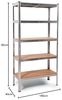 ONDIS24 Schwerlastregal Metallregal Thomas, Lagerregal 90 x 40 x 180 (H) cm, Kellerregal, 1-tlg, 875kg Steckregal mit 5 Einlegeböden, Werkstattregal 5X 175kg belastbar Bild 2