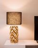 'Selja' Tischlampe Gold Keramik 71 cm Stoffschirm Schwarz Vasenform geometriches Design Kabel mit Schalter Moderner Minimalistischer Stil Bild 2