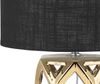 'Selja' Tischlampe Gold Keramik 71 cm Stoffschirm Schwarz Vasenform geometriches Design Kabel mit Schalter Moderner Minimalistischer Stil Bild 5