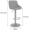 Happy Garden 2er Set Barhockern aus schwarzem Samt Robin. Küchenstuhl in modernem Design mit Sitzfläche, höhenverstellbar, um 360° drehbar und Fußstütze. Hocker mit Rückenlehne aus Samt Bild 2