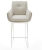 Delife Barstuhl Nela-Flex, Webstoff, Kufengestell Edelstahl, Silberfarben, Soft Beige, 59x59x105 cm Bild 3