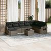 vidaXL 9-tlg. Garten-Sofagarnitur mit Kissen Grau Poly Rattan 3252907 Bild 2