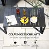 Outsunny Beistelltisch mit Lamellendesign, wetterfest (Beistelltisch, 1-St, Balkontisch aus Aluminium), für Balkon, Garten, Terrasse, 90 x 50 x 42 cm Schwarz Bild 4