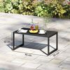 Outsunny Beistelltisch mit Lamellendesign, wetterfest (Beistelltisch, 1-St, Balkontisch aus Aluminium), für Balkon, Garten, Terrasse, 90 x 50 x 42 cm Schwarz Bild 3