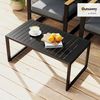 Outsunny Beistelltisch mit Lamellendesign, wetterfest (Beistelltisch, 1-St, Balkontisch aus Aluminium), für Balkon, Garten, Terrasse, 90 x 50 x 42 cm Schwarz Bild 2