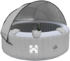 HOME DELUXE Outdoor-Whirlpool 'Splash', Ø 208 cm, für 6 Personen, inkl. Kissen, Getränkehalter & Sonnendach, grau