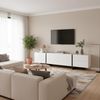 FurnitureR TV-Lowboard in Schwarz-Weiß Hochglanz, modernes Farbblock-Design mit großem Stauraum & klaren Linien Bild 4