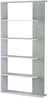 Dmora - Bücherregal Columbia, Doppelseitiges Bücherregal mit 5 Böden, Büro- oder Schlafzimmertrennregal, cm 90x25h180, Weiß und Zement Bild 3