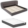 Vente-unique - LARUMO Bett Stoff Grau - B 236 cm x H 82 cm x L 210 cm Bild 1