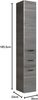 Hochschrank Atlanta / Alika, Holzwerkstoff, Metall, Grau, 30 x 186 x 33 cm Bild 3