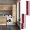 Hochschrank R-Line Bordeaux Hochglanz 30 cm mit Türen Vicco Bild 3