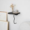 Stylish Wall Shelf, 35x35 cm, 100% Solid Wood & Metal Frame, Black & Anthracite | Perfect for Modern Home Decor & Storage Solutions Bild 2