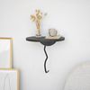Stylish Wall Shelf, 35x35 cm, 100% Solid Wood & Metal Frame, Black & Anthracite | Perfect for Modern Home Decor & Storage Solutions Bild 3