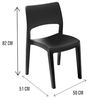 Dmora - Outdoor-Stuhl Tropea, Stuhl für Esstisch, Outdoor-Sessel, Gartensitz, 100% Made in Italy, 50 x 51 x 82 cm, Anthrazit Bild 2