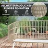 Outsunny Sitzgruppe mit 2er Sofa, Sessel, Tisch, Kissen, für 4 Personen, (wetterfest Lounge-Set, 4-tlg, Gartenmöbel Set aus Polyrattan), für Garten, Balkon, Terrasse, Khaki Bild 4